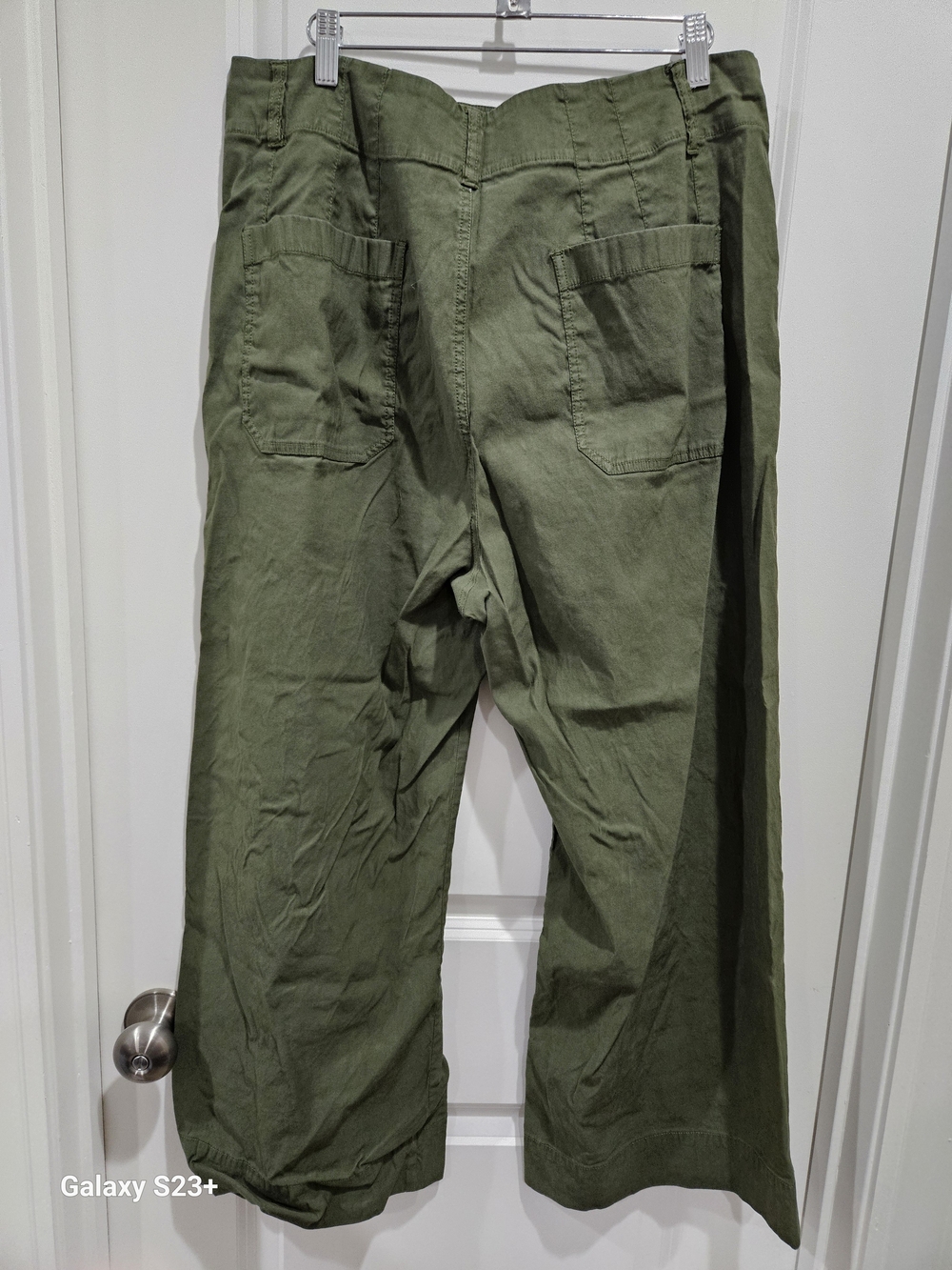 Mauve Olive Green Cropped Wide-Leg Pants Anthropologie - Picture 2 of 6